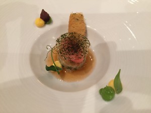 Amuse-bouche Krabbe og vannmelon