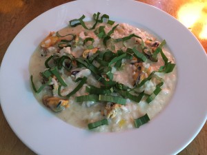 Forrett: Blåskjellrisotto