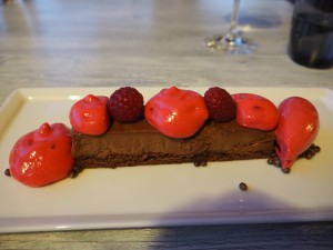 Dessert: Sjokolade og bringebær