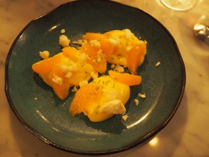 Dessert: Sitronkrem med appelsin og marengs
