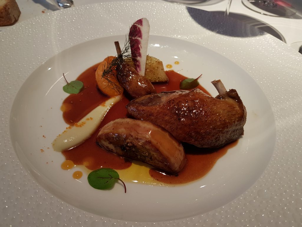 Due, foie gras,fennikel og klementin